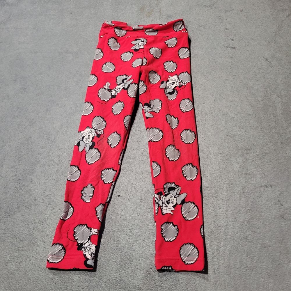 LuLaRoe Leggings Girls S/M Red Minnie Mouse Disney Polka Dot Soft Stretch Slim